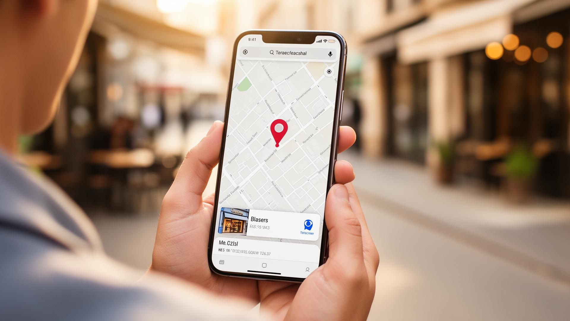 Phone showing a Google Maps local search result